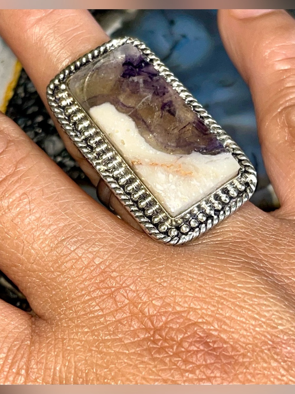 Purple Opalized Fluorite Ring Size 8 1/2